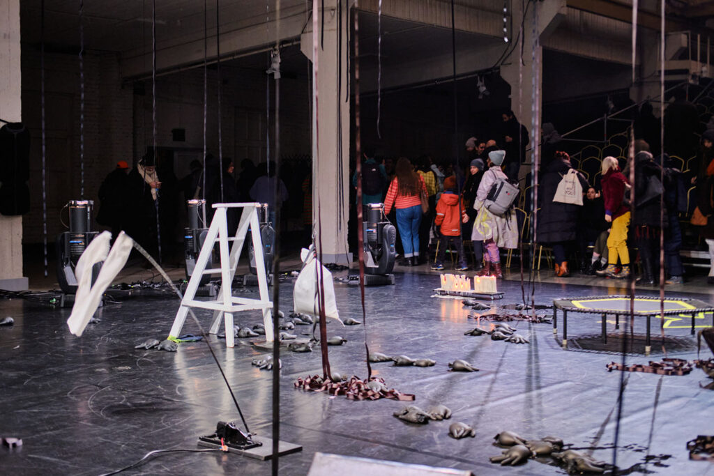 The stage after Hanna Kritten Tangsoo and Sigrid Savi’s Cowbody / Oh wow, it’s you! Photo © Rihards Klaužs