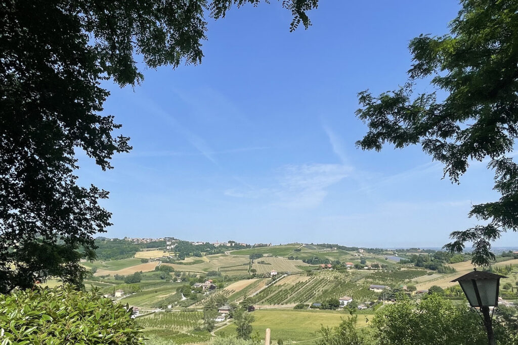 Daytime view across the valley from the guesthouse in Longiano